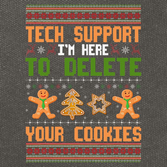 Tech Support I’M Here To Delete Your Cookies Ugly Christmas Cotton Canvas Backpack