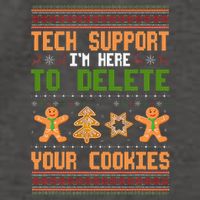 Tech Support I’M Here To Delete Your Cookies Ugly Christmas Vector Backpack