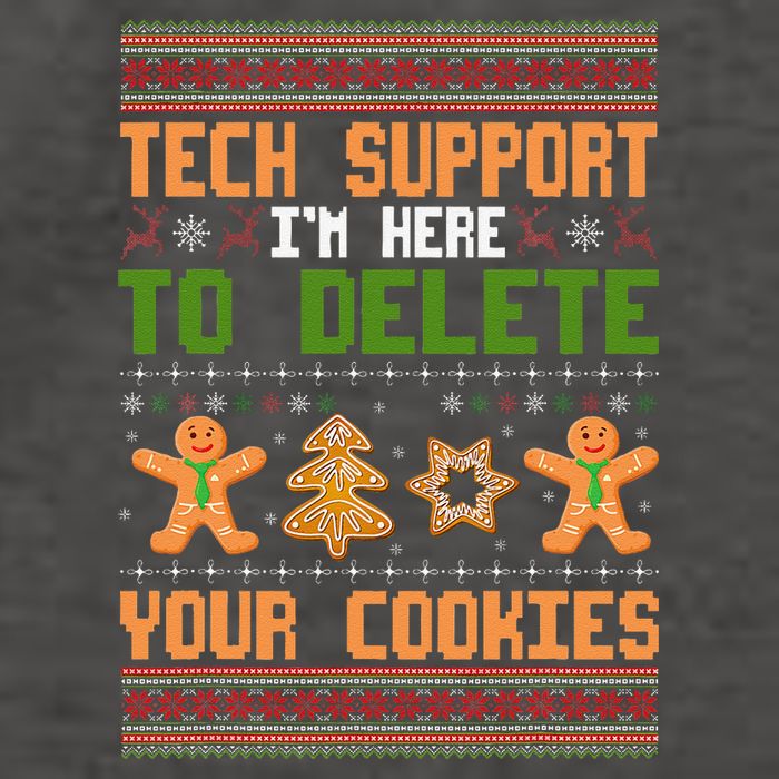Tech Support I’M Here To Delete Your Cookies Ugly Christmas Vector Backpack