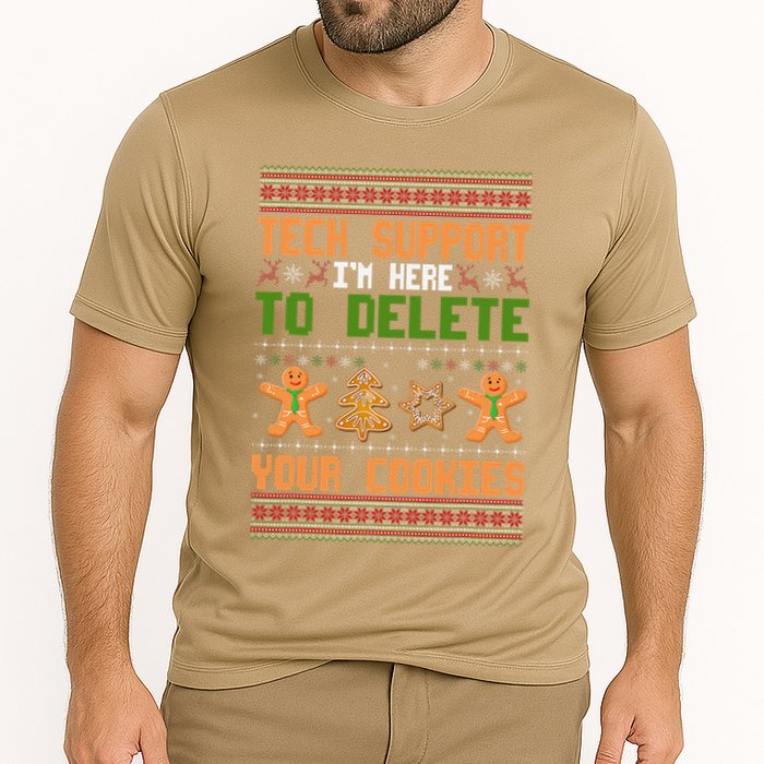 Tech Support I’M Here To Delete Your Cookies Ugly Christmas Performance Shirt