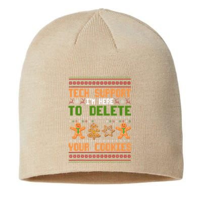 Tech Support I’M Here To Delete Your Cookies Ugly Christmas Sustainable Beanie