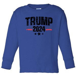 Two Sides IM Voting For The Felon Trump 2024 Us Elections Gift Toddler Long Sleeve Shirt