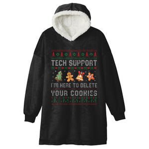 Tech Support IM Here To Delete Your Cookies Christmas Xmas Hooded Wearable Blanket