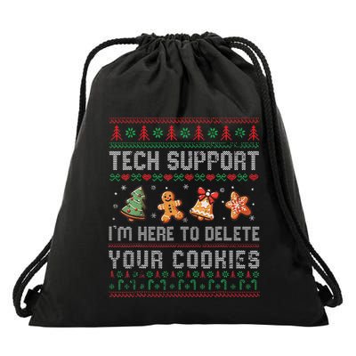 Tech Support IM Here To Delete Your Cookies Christmas Xmas Drawstring Bag