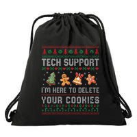 Tech Support IM Here To Delete Your Cookies Christmas Xmas Drawstring Bag
