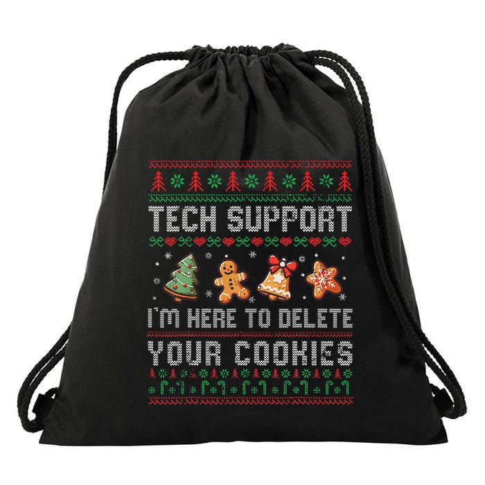 Tech Support IM Here To Delete Your Cookies Christmas Xmas Drawstring Bag