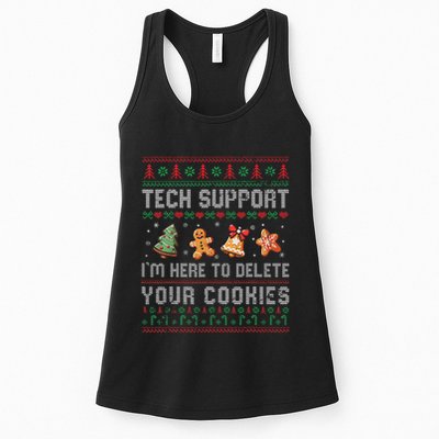Tech Support IM Here To Delete Your Cookies Christmas Xmas Women's Racerback Tank
