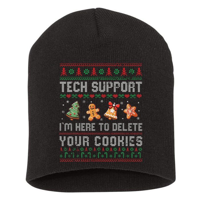 Tech Support IM Here To Delete Your Cookies Christmas Xmas Short Acrylic Beanie