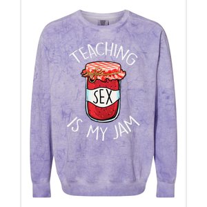 Teaching Sex Is My Jam Funny Teacher's Back To School Colorblast Crewneck Sweatshirt