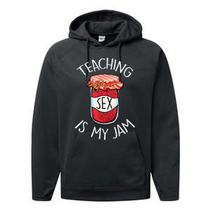 Teaching Sex Is My Jam Funny Teacher's Back To School Performance Fleece Hoodie