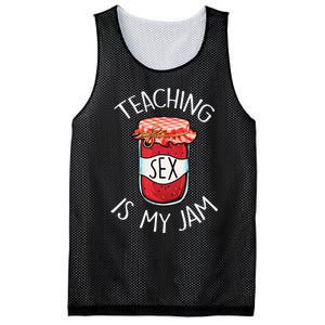 Teaching Sex Is My Jam Funny Teacher's Back To School Mesh Reversible Basketball Jersey Tank