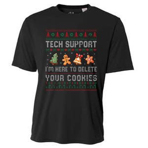 Tech Support IM Here To Delete Your Cookies Christmas Xmas Cooling Performance Crew T-Shirt