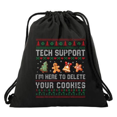 Tech Support IM Here To Delete Your Cookies Christmas Xmas Drawstring Bag