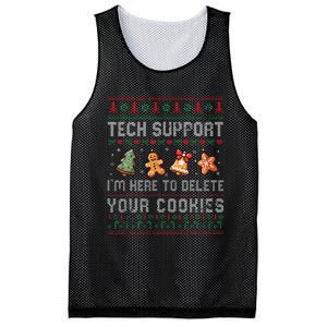 Tech Support IM Here To Delete Your Cookies Christmas Xmas Mesh Reversible Basketball Jersey Tank