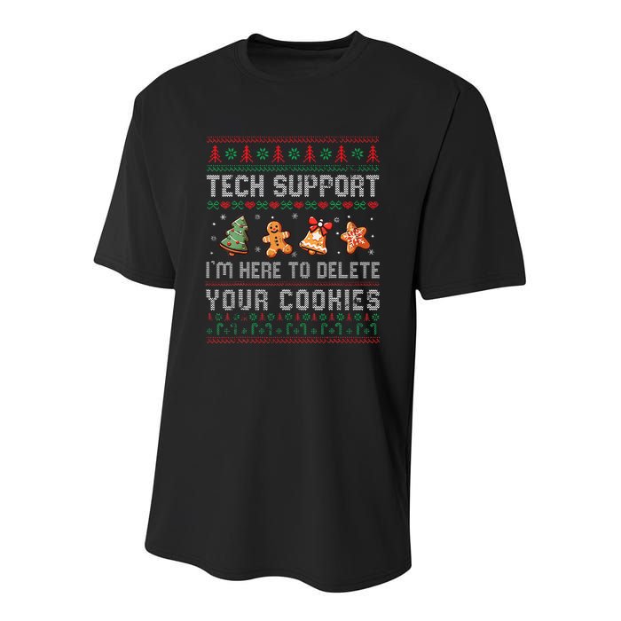 Tech Support IM Here To Delete Your Cookies Christmas Xmas Youth Performance Sprint T-Shirt