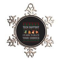 Tech Support IM Here To Delete Your Cookies Christmas Xmas Metallic Star Ornament