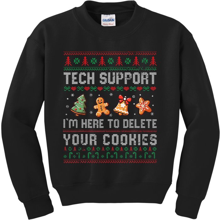 Tech Support IM Here To Delete Your Cookies Christmas Xmas Kids Sweatshirt