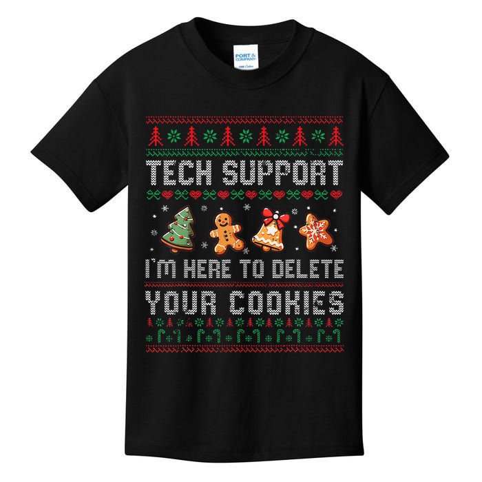 Tech Support IM Here To Delete Your Cookies Christmas Xmas Kids T-Shirt