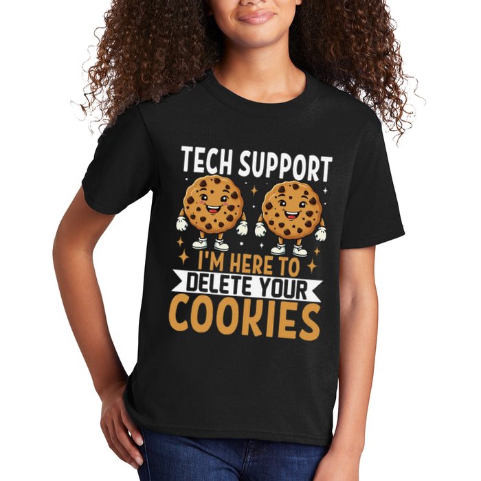 Tech Support IM Here To Delete Your Cookies Funny It Nerds Kids T-Shirt
