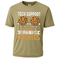 Tech Support IM Here To Delete Your Cookies Funny It Nerds Cooling Performance Crew T-Shirt