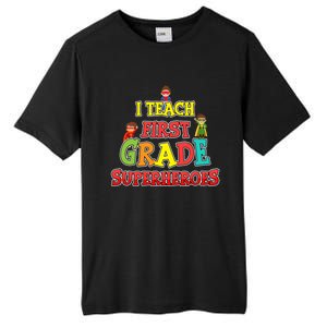 Teacher Superhero I Teach First Grade Superheroes Gift Tall Fusion ChromaSoft Performance T-Shirt