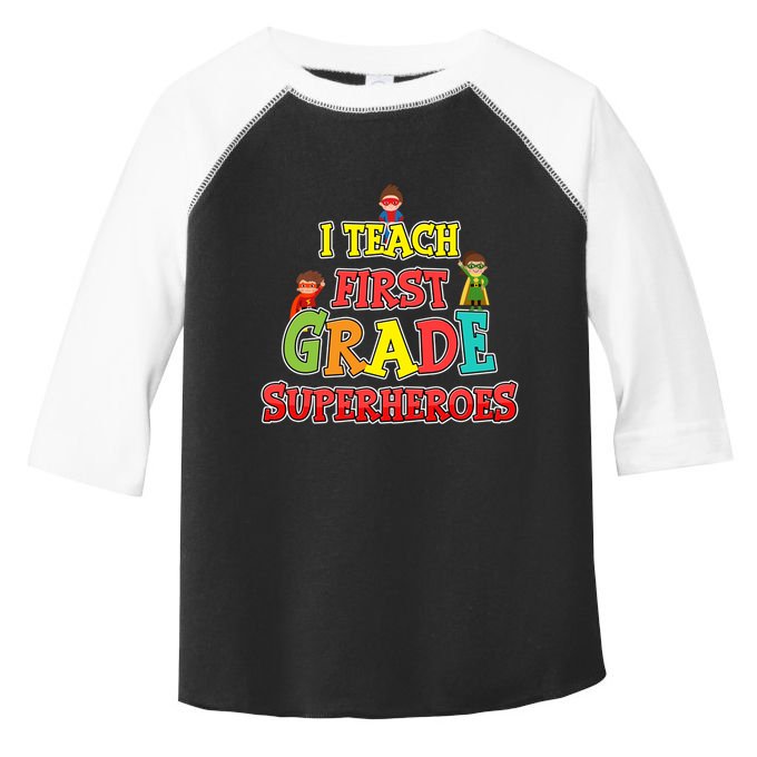 Teacher Superhero I Teach First Grade Superheroes Gift Toddler Fine Jersey T-Shirt