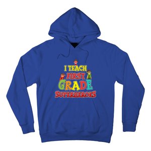 Teacher Superhero I Teach First Grade Superheroes Gift Hoodie