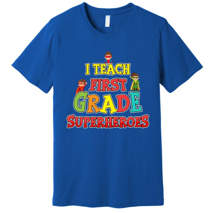 Teacher Superhero I Teach First Grade Superheroes Gift Premium T-Shirt