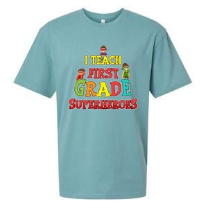 Teacher Superhero I Teach First Grade Superheroes Gift Sueded Cloud Jersey T-Shirt