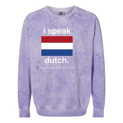 T Shirt I Speak Dutch Bilingual People Funny Gift Teacher Professor Colorblast Crewneck Sweatshirt