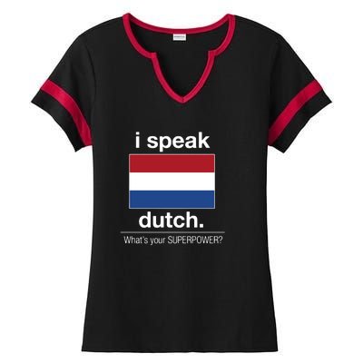 T Shirt I Speak Dutch Bilingual People Funny Gift Teacher Professor Ladies Halftime Notch Neck Tee