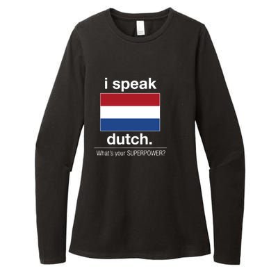 T Shirt I Speak Dutch Bilingual People Funny Gift Teacher Professor Womens CVC Long Sleeve Shirt