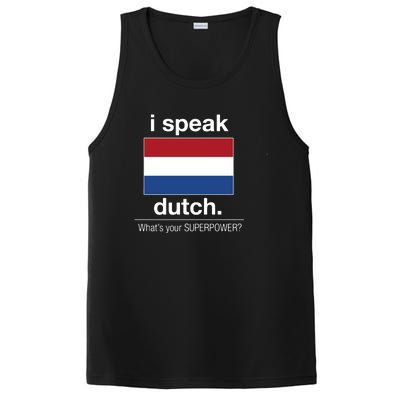 T Shirt I Speak Dutch Bilingual People Funny Gift Teacher Professor PosiCharge Competitor Tank