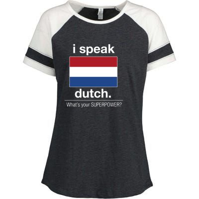 T Shirt I Speak Dutch Bilingual People Funny Gift Teacher Professor Enza Ladies Jersey Colorblock Tee