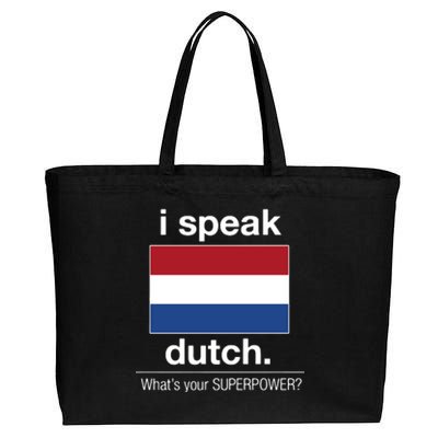 T Shirt I Speak Dutch Bilingual People Funny Gift Teacher Professor Cotton Canvas Jumbo Tote