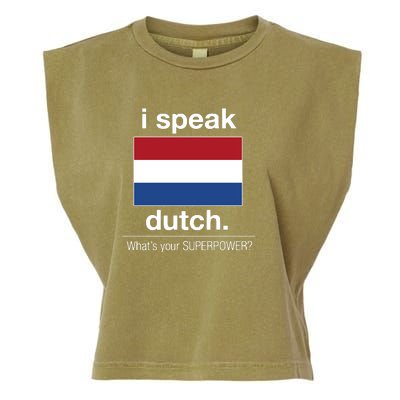 T Shirt I Speak Dutch Bilingual People Funny Gift Teacher Professor Garment-Dyed Women's Muscle Tee