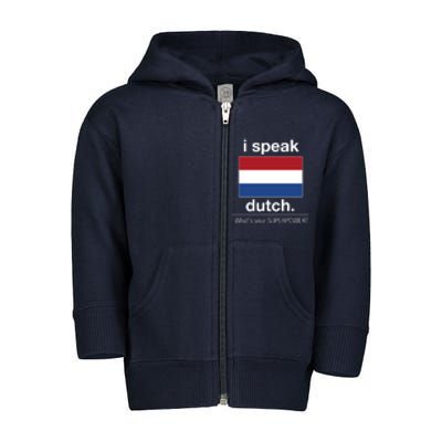 T Shirt I Speak Dutch Bilingual People Funny Gift Teacher Professor Toddler Zip Fleece Hoodie