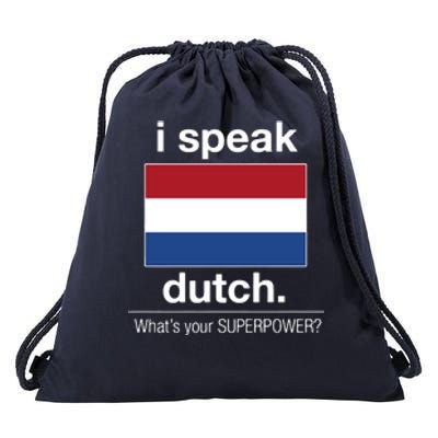 T Shirt I Speak Dutch Bilingual People Funny Gift Teacher Professor Drawstring Bag