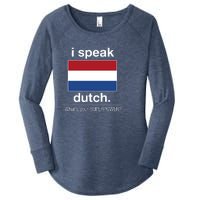 T Shirt I Speak Dutch Bilingual People Funny Gift Teacher Professor Women's Perfect Tri Tunic Long Sleeve Shirt