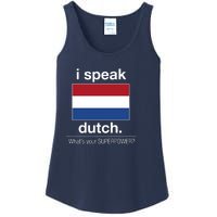 T Shirt I Speak Dutch Bilingual People Funny Gift Teacher Professor Ladies Essential Tank