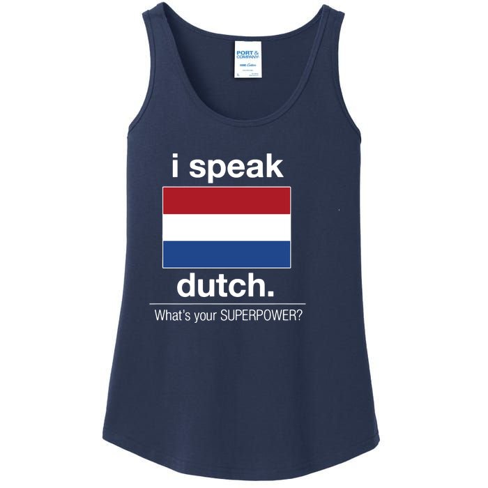 T Shirt I Speak Dutch Bilingual People Funny Gift Teacher Professor Ladies Essential Tank