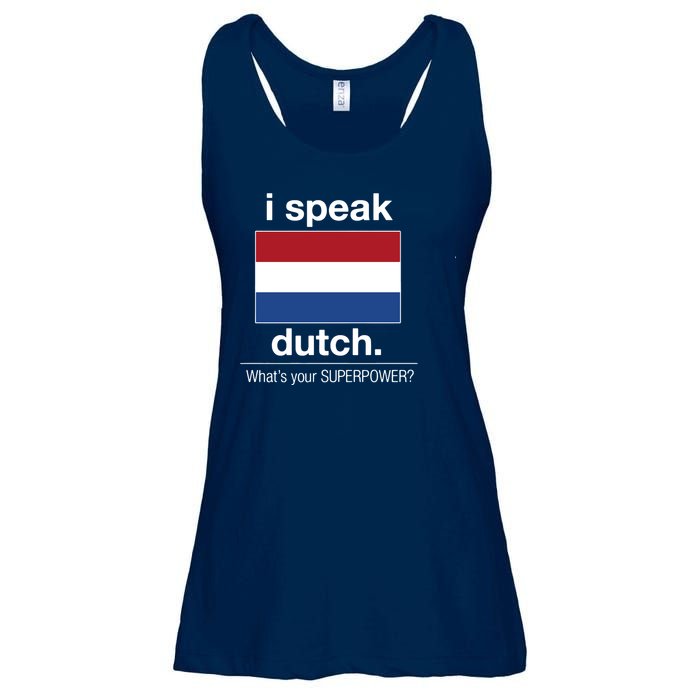 T Shirt I Speak Dutch Bilingual People Funny Gift Teacher Professor Ladies Essential Flowy Tank