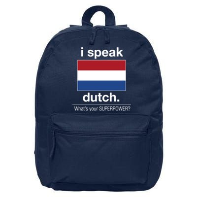 T Shirt I Speak Dutch Bilingual People Funny Gift Teacher Professor 16 in Basic Backpack