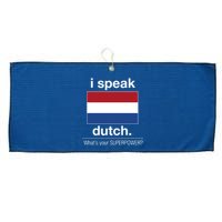 T Shirt I Speak Dutch Bilingual People Funny Gift Teacher Professor Large Microfiber Waffle Golf Towel