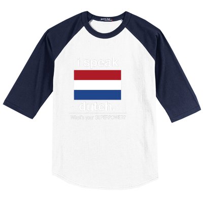 T Shirt I Speak Dutch Bilingual People Funny Gift Teacher Professor Baseball Sleeve Shirt