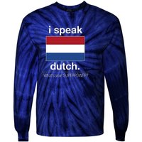 T Shirt I Speak Dutch Bilingual People Funny Gift Teacher Professor Tie-Dye Long Sleeve Shirt