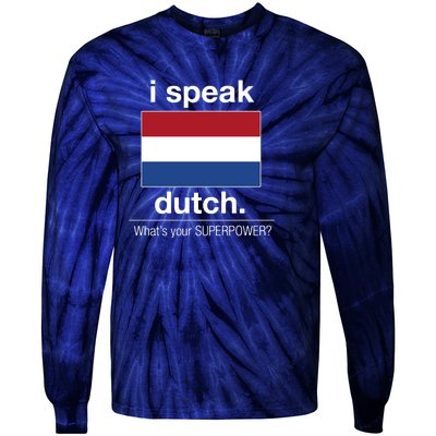 T Shirt I Speak Dutch Bilingual People Funny Gift Teacher Professor Tie-Dye Long Sleeve Shirt