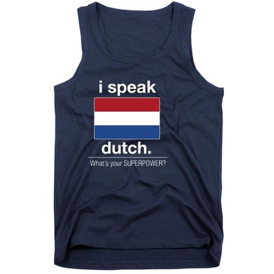 T Shirt I Speak Dutch Bilingual People Funny Gift Teacher Professor Tank Top