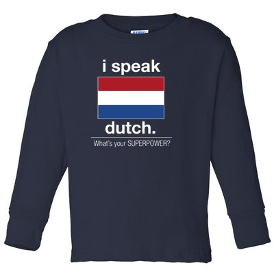 T Shirt I Speak Dutch Bilingual People Funny Gift Teacher Professor Toddler Long Sleeve Shirt