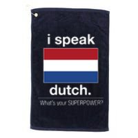 T Shirt I Speak Dutch Bilingual People Funny Gift Teacher Professor Platinum Collection Golf Towel